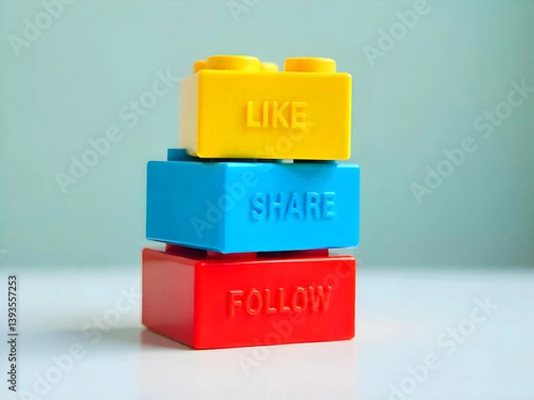 Obraz like share follow concept