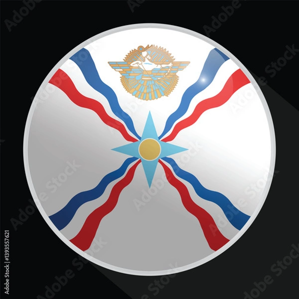Obraz Assyria Glossy Circle Flag icon