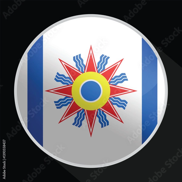 Fototapeta Chaldea Glossy Circle Flag icon
