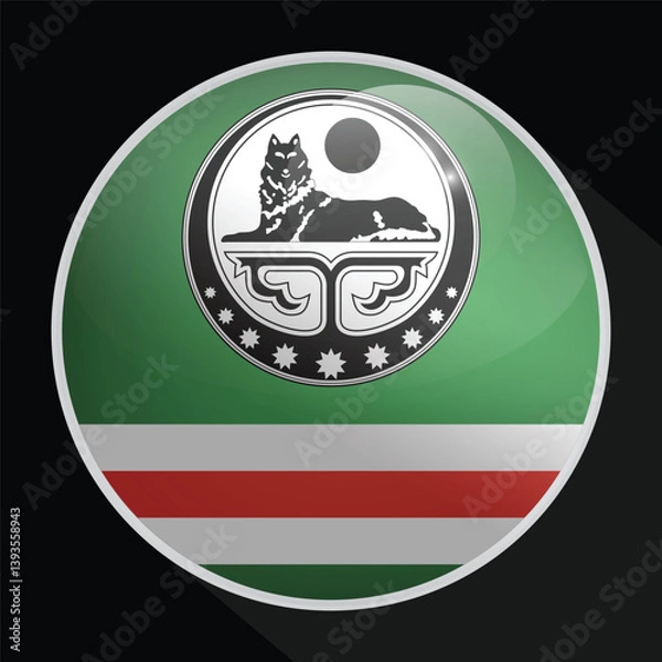 Obraz Chechen Glossy Circle Flag icon