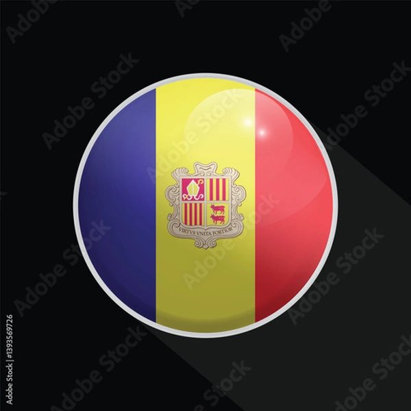 Obraz Andorra Glossy Circle Flag icon