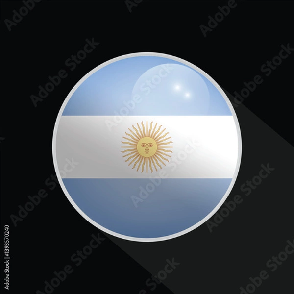 Obraz Argentina Glossy Circle Flag icon