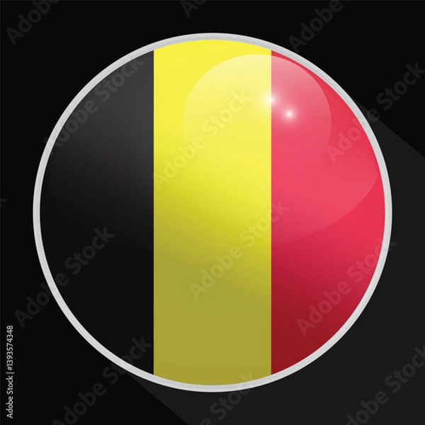 Obraz Belgium Glossy Circle Flag icon