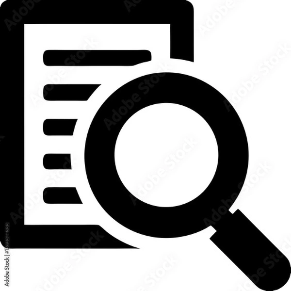 Obraz magnifying glass with document icon