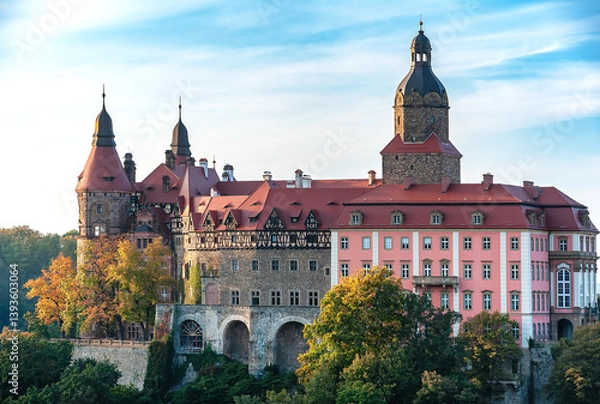 Fototapeta Closeup to Ksiaz Castle in Walbrzych, Poland