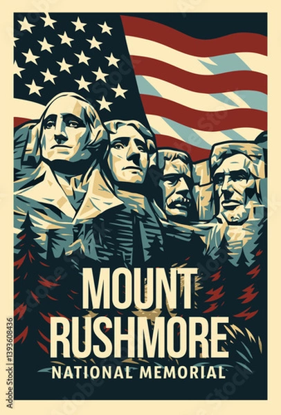 Obraz mount rushmore national memorial vector illustration