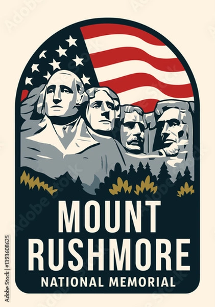 Obraz mount rushmore national memorial vector illustration