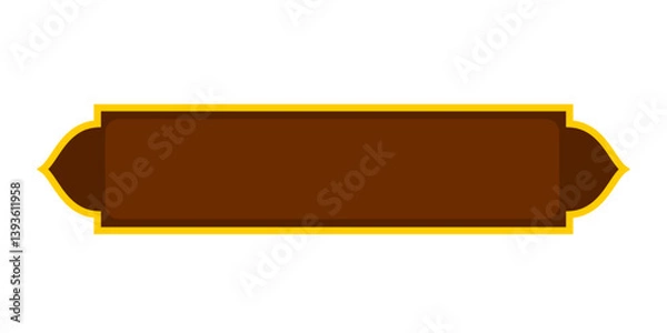 Fototapeta Brown Retro Label with Golden Frame
