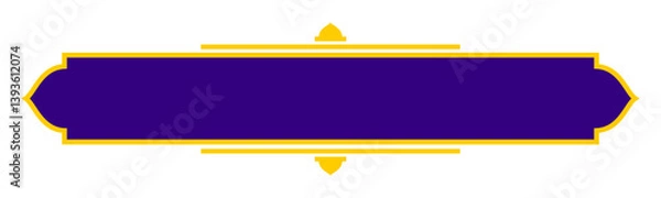 Fototapeta Elegant Purple Label with Golden Border