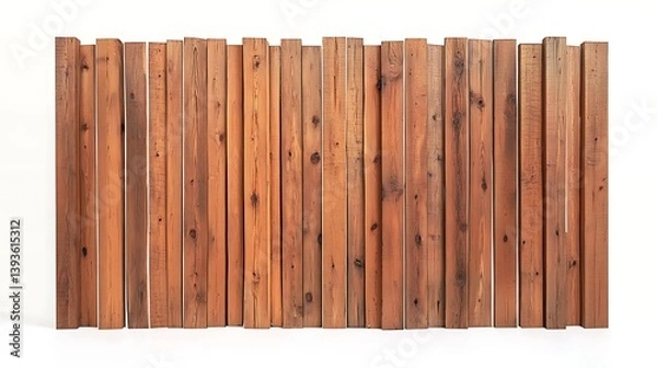 Fototapeta A rustic wooden wall panel made of elongated planks showcasing rich brown hues, texture, and natural imperfections, creating a warm and inviting atmosphere
