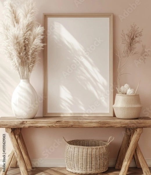 Obraz Rustic, minimalist entryway display