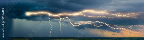 Obraz Lightning in the landscape