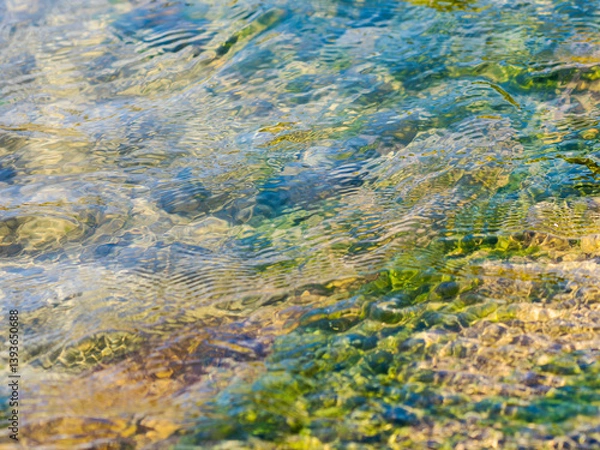 Obraz 春の川　水の流れアップ227