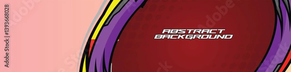 Fototapeta High-energy racing banner vector with vibrant neon colors and dynamic abstract lines. Ideal for gamers, streamers, and e-sports themes.  

