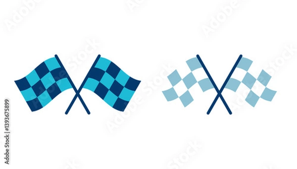 Fototapeta Race flag icon vector isolated on white background. Competition sport flag line vector icon. Racing flag. Start finish flag. Checkered. Start