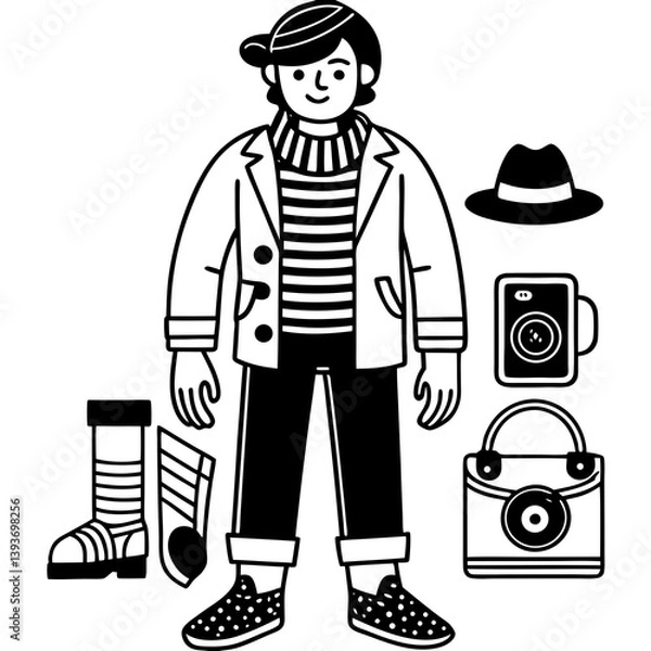 Obraz vector illustration of a man with a shovel