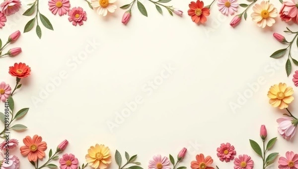 Obraz Subtle repeating floral motif on a neutral backdrop , elegant, background, neutral