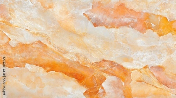 Fototapeta Abstract pattern of white and orange blends for organic look. Rich texture with depth and unique veining