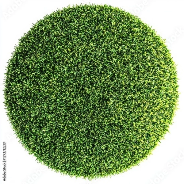 Obraz Green Grass Ball Isolated on White Background Perfect for Decoration