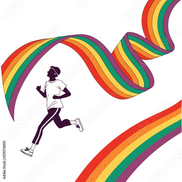 Fototapeta Vibrant Abstract Background with 3D Gradient Ribbons – Dynamic Wavy Rainbow Lines Vector Design