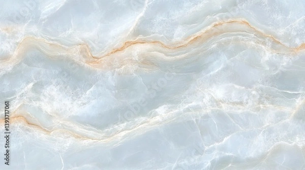 Fototapeta Azure stone texture. Swirling patterns of light blue and gold create a serene, natural aesthetic