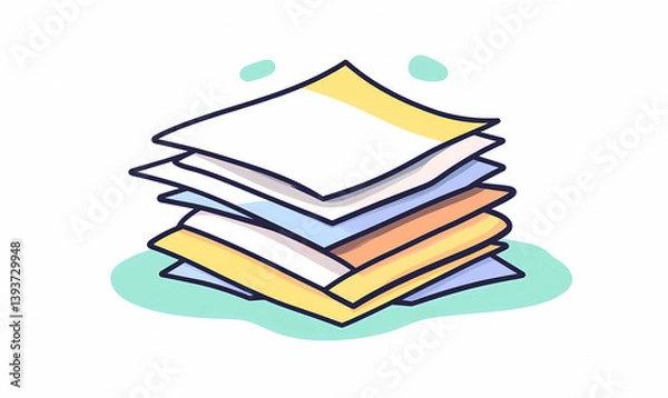 Fototapeta Discover Creativity with a Bundle of Paper Sheets Showcasing Simple Outline Art for Innovation Now