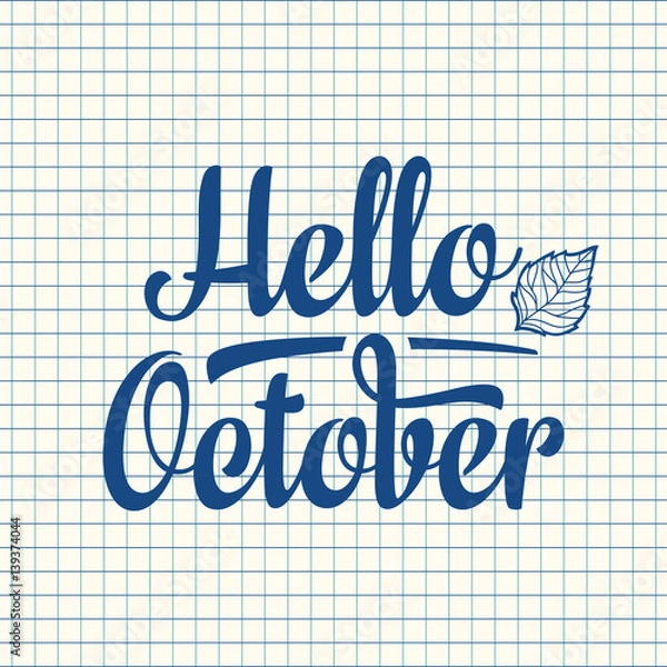 Fototapeta Hello October. Text retail message. Best for sale banner.