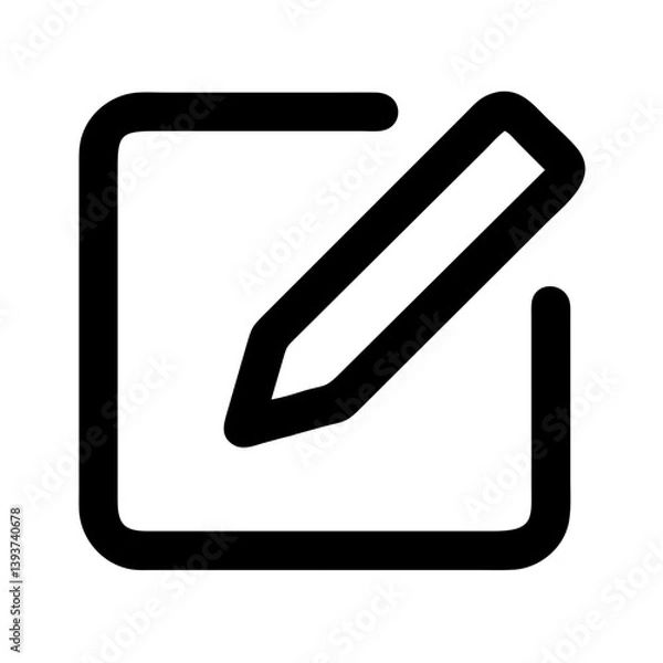Obraz Square with Pencil Representing Edit or Input Field Icon Design