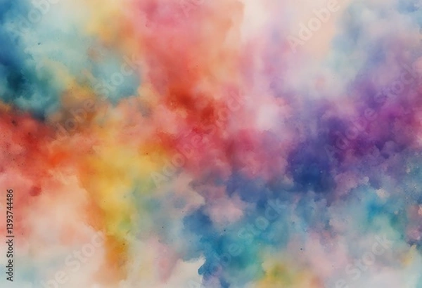 Fototapeta painting watercolor art multicolored rainbow background abstract illustration pigment texture colorful explosion generative textured swirl design colours ai grunge waving many-coloured colourful