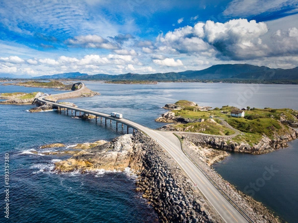 Obraz Aerial view of the Atlantic Road in Norway