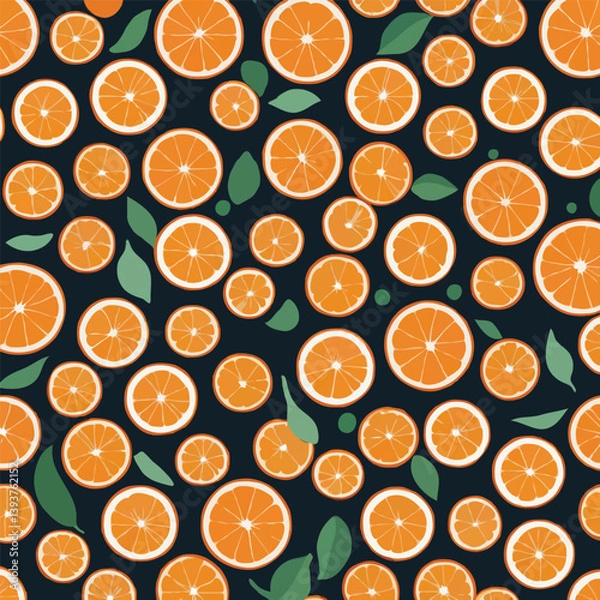 Obraz Orange Slices on Dark Background