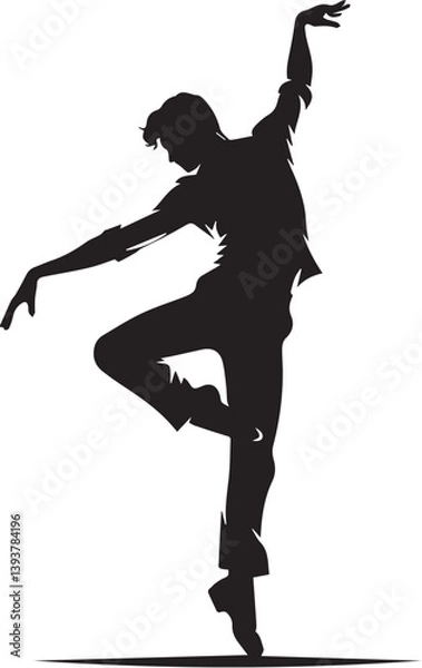 Fototapeta Black and white dancing vector