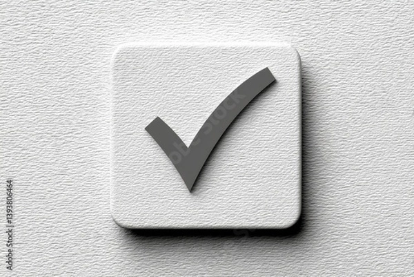 Obraz A minimalist layout of a single checked checkbox in the center of a clean white canvas