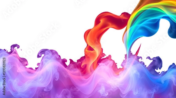 Fototapeta color full smoke with no back ground 