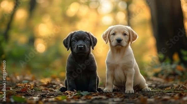 Fototapeta golden retriever puppy on grass