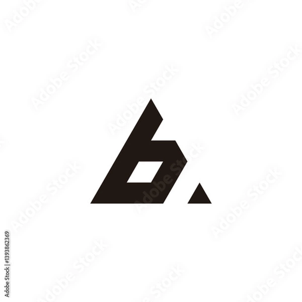 Fototapeta Letter b triangle geometric symbol simple logo vector