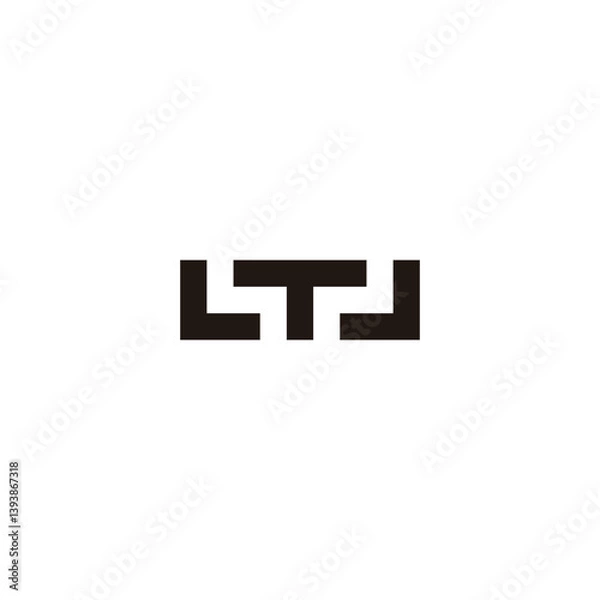Fototapeta Letter LTJ square geometric symbol simple logo vector