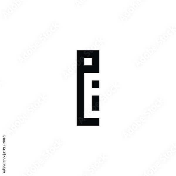 Fototapeta Letter eE rectangle geometric symbol simple logo vector