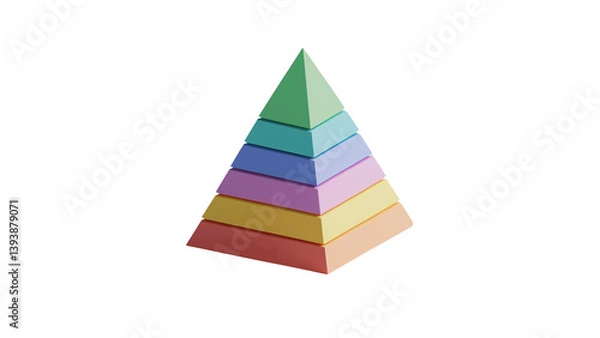 Obraz A clean pyramid chart ideal for infographics, hierarchy visuals, or presentations.
