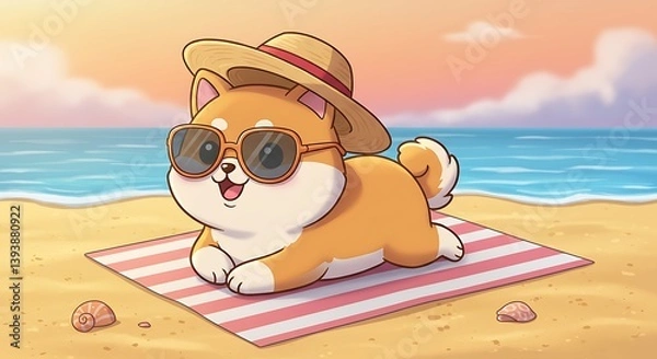 Fototapeta dog on the beach