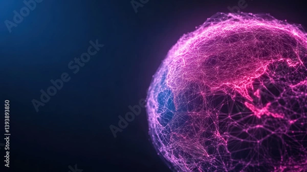Fototapeta vibrant digital globe representing interconnected networks and data flows, showcasing technology