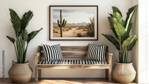 Fototapeta Desert-inspired living room decor