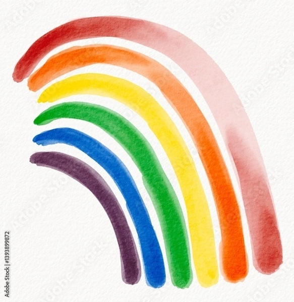 Fototapeta Striking multi layered rainbow arc in watercolor style, showcasing depth, vibrancy, and artistic expression.