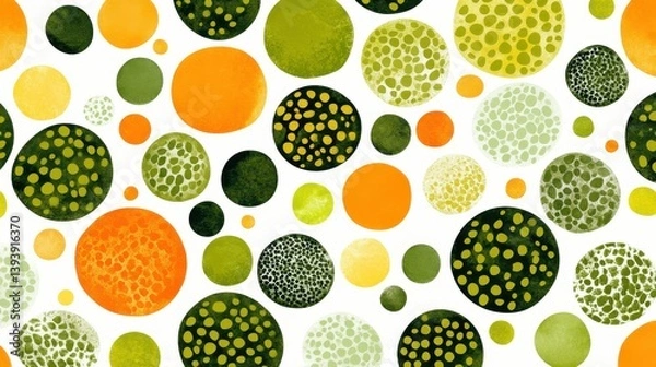 Fototapeta Colorful Abstract Patterns with Vivid Circles and Dots on a White Background
