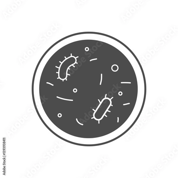 Obraz Petri Dish Bacteria icon isolate on white background.