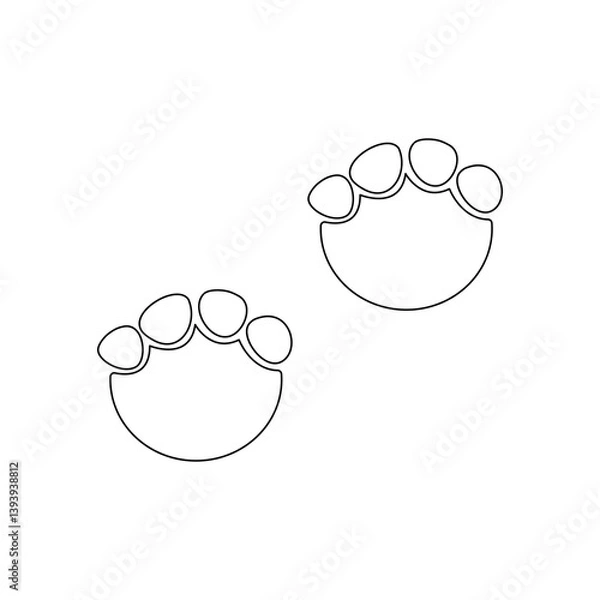 Obraz Elephant footprint icon isolate on white background.