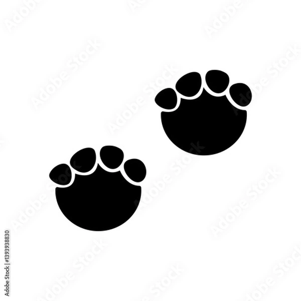 Obraz Elephant footprint icon isolate on white background.