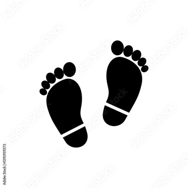 Obraz Footprint icon isolate on white background.