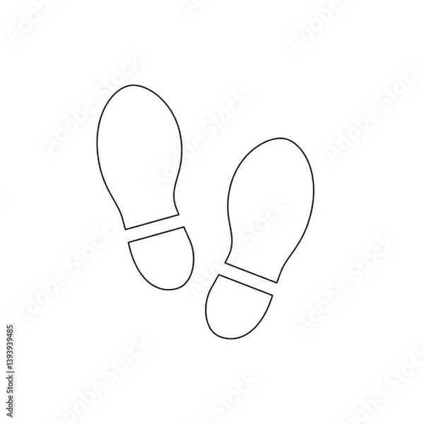 Obraz Shoe print icon isolate on white background.