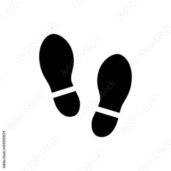 Obraz Shoe print icon isolate on white background.
